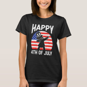 Camiseta Feliz 4 De Julho Dabbing Tio Sam American Flag