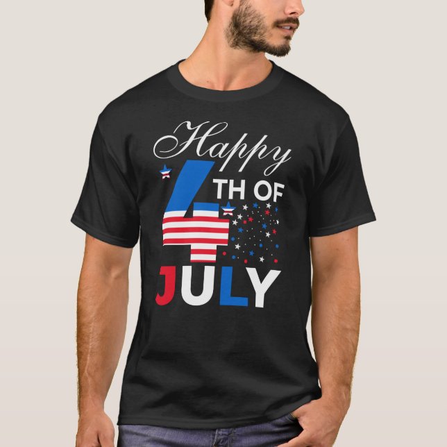 Camiseta Feliz 4 De Julho De 97958 (Frente)