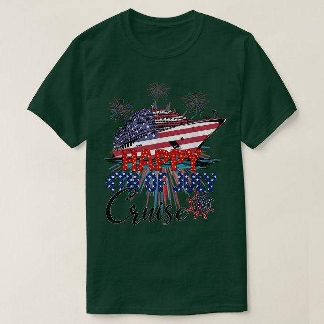 Camiseta Feliz 4 De Julho De Cruise Squad Matching Group Fa (Frente do Design)