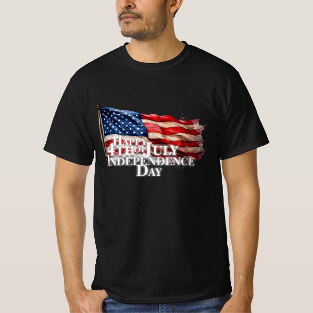 Camiseta Feliz 4 de Julho - Dia da Independência (Frente)