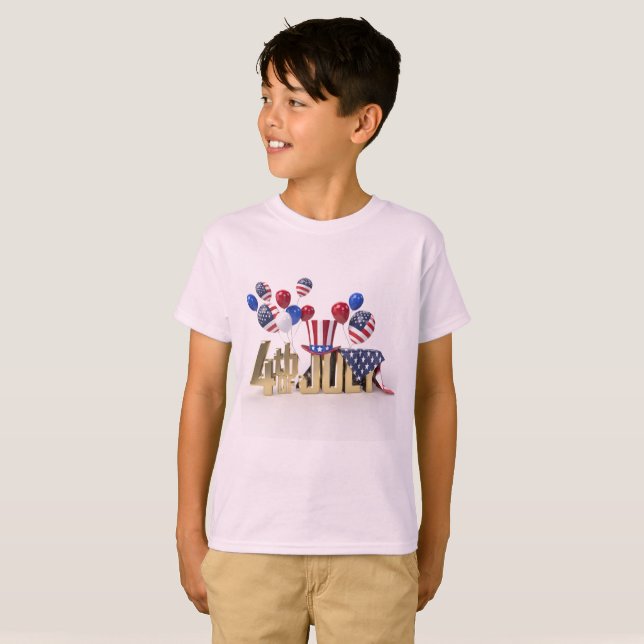 Camiseta Feliz 4 de julho dos EUA (Frente Completa)