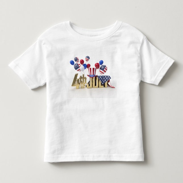 Camiseta Feliz 4 de Julho EUA (Frente)