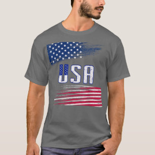 Camiseta Feliz 4 de julho EUA Bandeira Patriótica Homens Mu