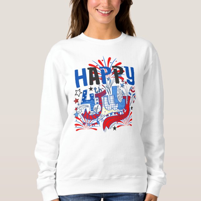 Camiseta Feliz 4 de julho Fireworks USA-63261 (Frente)