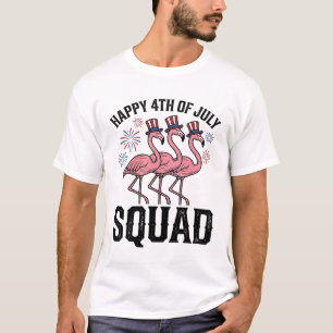Camiseta Feliz 4 de Julho Flamingo Squad Vector Design_1