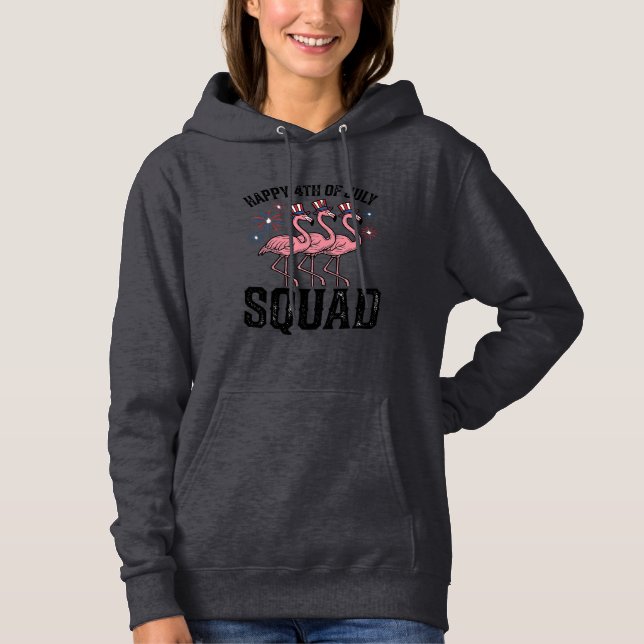 Camiseta Feliz 4 de Julho Flamingo Squad Vector Design_1 (Frente)