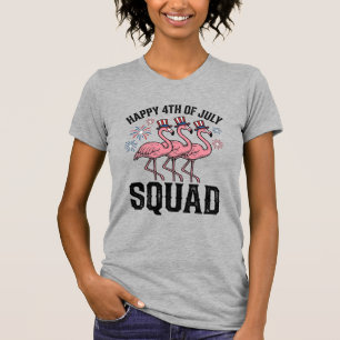 Camiseta Feliz 4 de Julho Flamingo Squad Vector Design_1