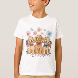 Camiseta Feliz 4 De Julho, Fogos De Artifício De Cães De Go