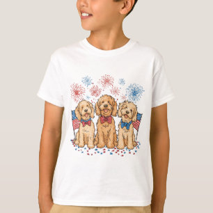 Camiseta Feliz 4 De Julho, Fogos De Artifício De Cães De Go
