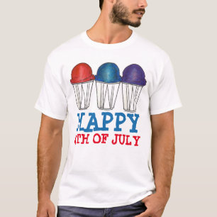 Camiseta Feliz 4 de julho, Gelado de Água Encharcado Italia