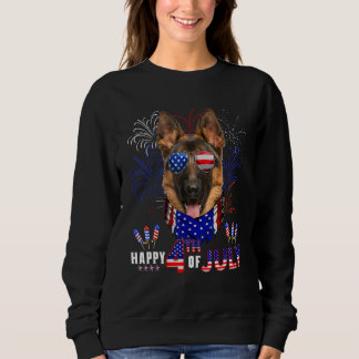 Camiseta Feliz 4 De Julho, German shepherd De Bandeira Amer