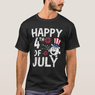 Camiseta Feliz 4 de julho Independência Fogos De Fogo Patri