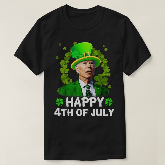 Camiseta Feliz 4 De Julho Joe Biden Dia de São Patrício Lep (Frente do Design)