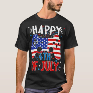 Camiseta Feliz 4 de Julho Jogos Patrióticos Bandeira Americ