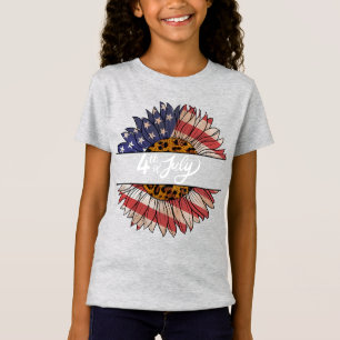 Camiseta Feliz 4 de Julho Meninas