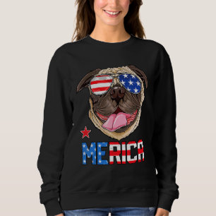 Camiseta Feliz 4 De Julho Merica Pug Usa Flag Dog Americano
