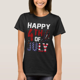 Camiseta Feliz 4 de Julho para Mulheres Homens Crianças EUA