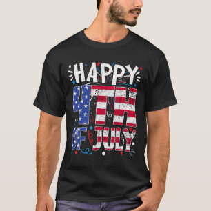 Camiseta Feliz 4 de Julho Patriótico Americano Bandeira EUA