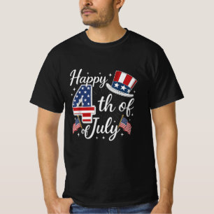 Camiseta Feliz 4 de julho Patriótico do Bandeira dos EUA