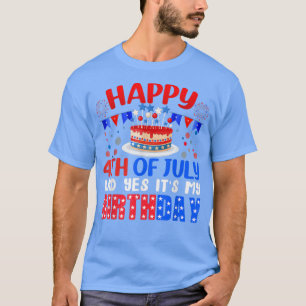 Camiseta Feliz 4 de julho Sim É o meu aniversário América d