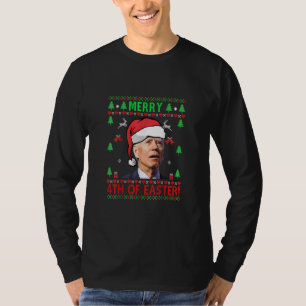 Camiseta Feliz 4 de Páscoa Engraçado Joe Biden Natal