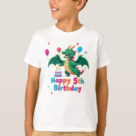 Camiseta Feliz 5º Aniversário Dragão