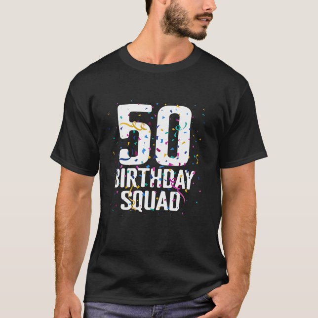 Camiseta Feliz 50º Aniversário Esquadrão Engraçado 50 Anos  (Frente)