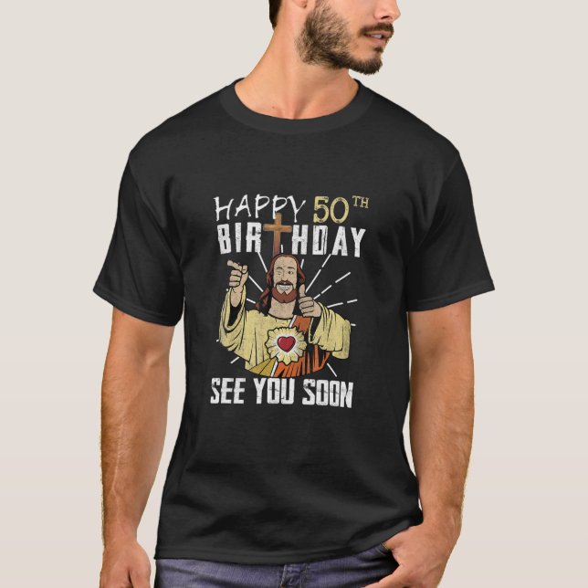 Camiseta Feliz 50º Aniversário Te Vejo Em Breve (Frente)