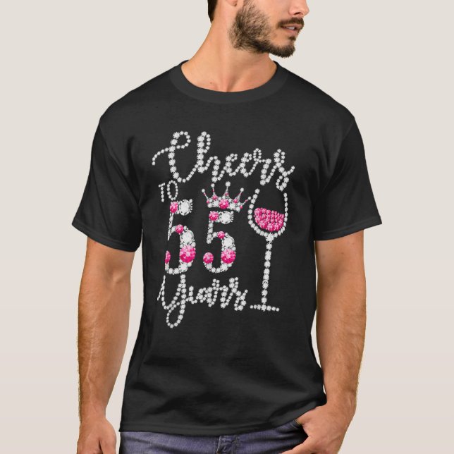 Camiseta Feliz 55 Anos Feliz Rainha D (Frente)