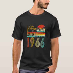 Camiseta Feliz 56º aniversário Vintage Janeiro 1966 56 an