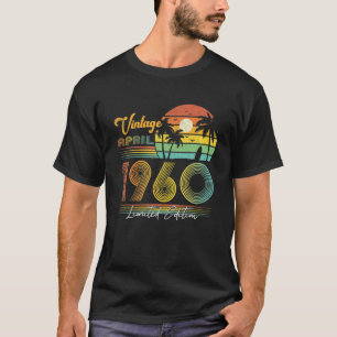 Camiseta Feliz 62º Aniversário, 62 Anos Vintage Abril De 19