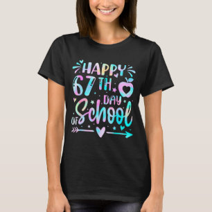 Camiseta Feliz 67º Dia Da Escola Tie Dye Arco-íris 67 Dias