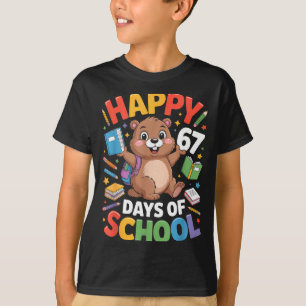 Camiseta Feliz 67 Dias De Escola Dia Do Marmota Professor C