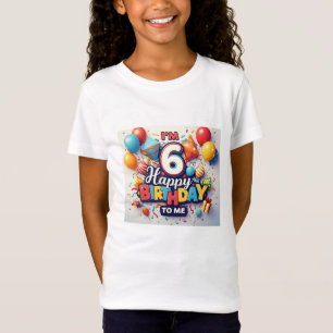 Camiseta Feliz 6 de Aniversário Celebrando Meninas
