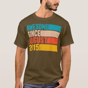 Camiseta Feliz 7º Aniversário 7 Anos Incrível Desde Agosto