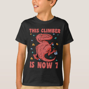 Camiseta Feliz 7 Aniversário 7 Anos Climber Escalando o 7º
