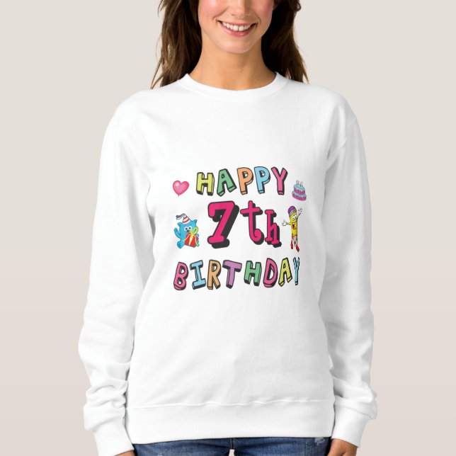 Camiseta Feliz 7 Birthday, 7 anos (Frente)