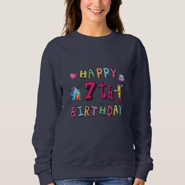 Camiseta Feliz 7 Birthday, 7 anos (Frente)