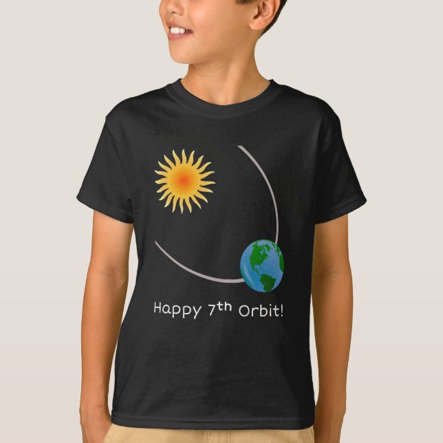 Camiseta Feliz 7 Orbit Space Birday Shirt (Frente)