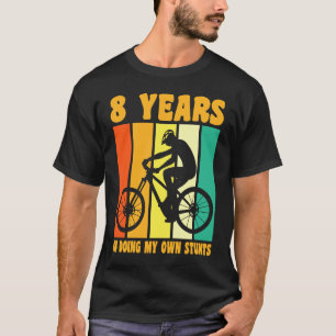 Camiseta Feliz 8.º Aniversário, 8 anos de idade, ciclismo d