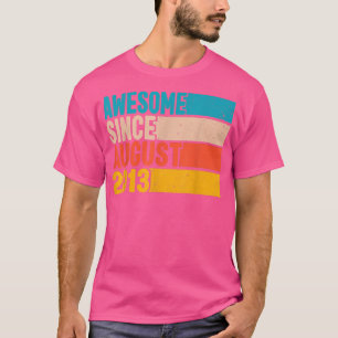 Camiseta Feliz 9º Aniversário 9 Anos Incrível Desde Agosto