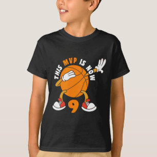 Camiseta Feliz 9 de aniversário, 9 anos, MVP de basquete 9 