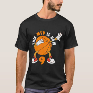 Camiseta Feliz 9 de aniversário, 9 anos, MVP de basquete 9