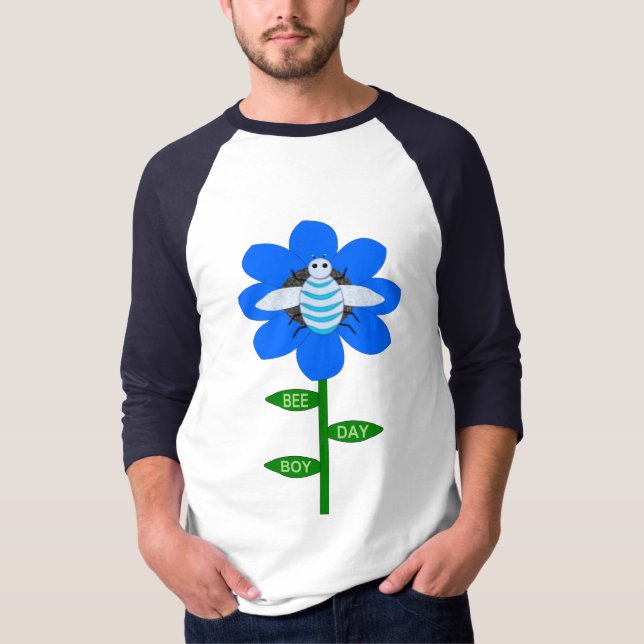 Camiseta Feliz Abelha Azul Aniversário Bumblebee (Frente)