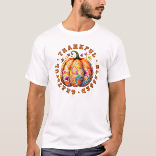 Camiseta Feliz, Abençoado, Grata Pumpkin Floral