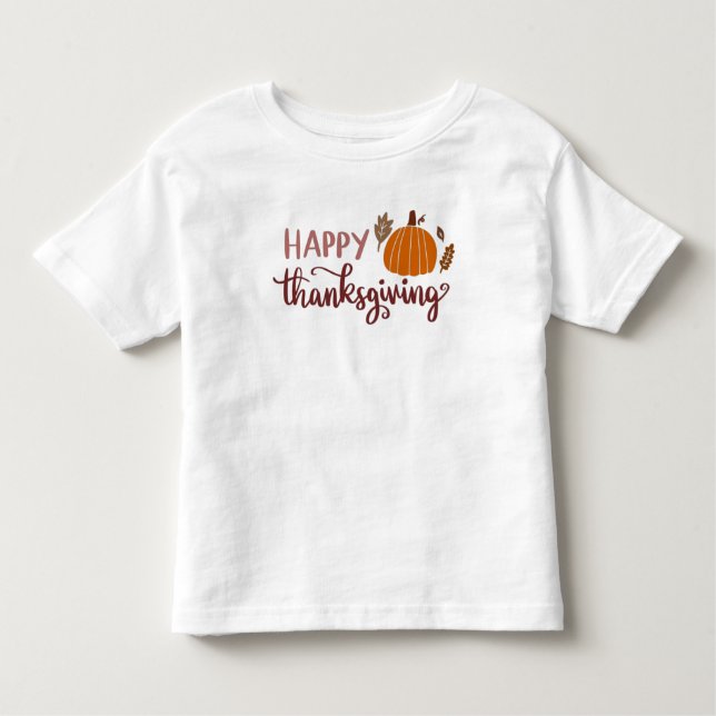 Camiseta Feliz abóbora de Ação de Graças (Frente)
