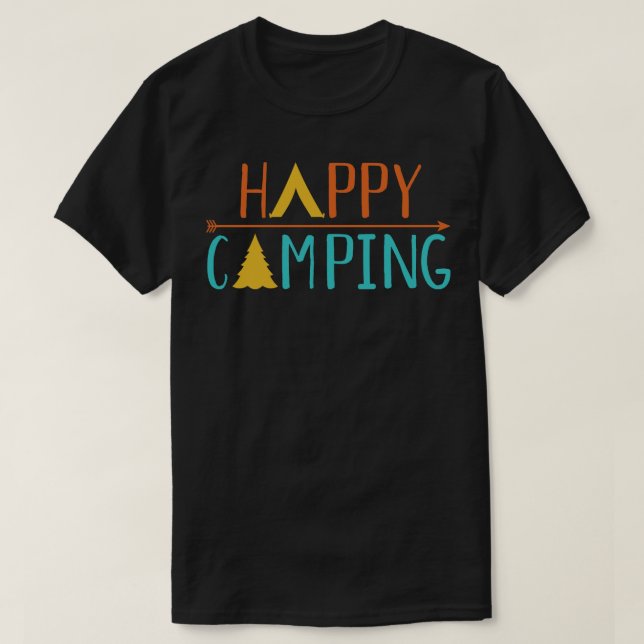 Camiseta Feliz acampamento (Frente do Design)