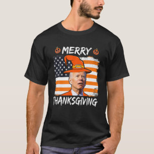 Camiseta Feliz Ação de Graças Engraçado Joe Biden Confuso H