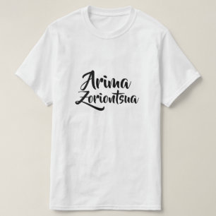 Camiseta Feliz Alma em Basco, Arima zoriontsua