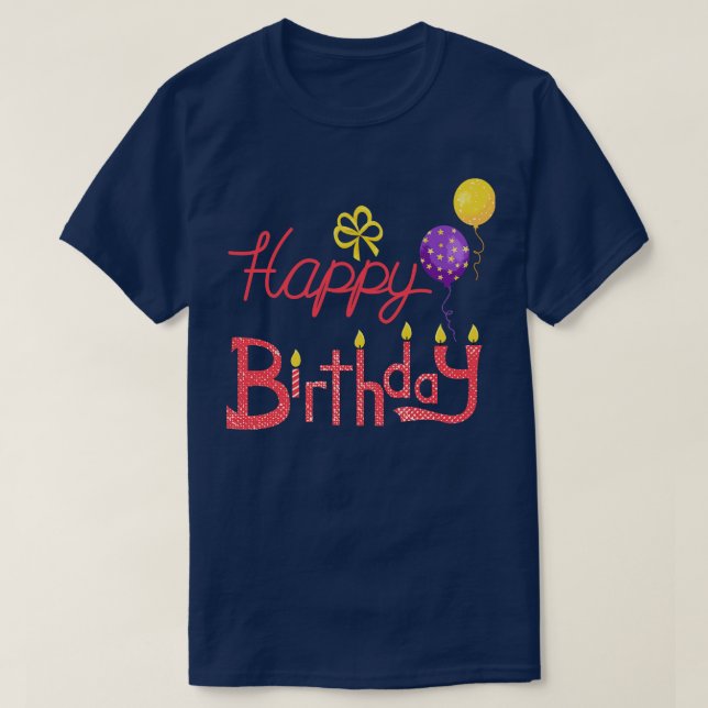 Camiseta Feliz aniversário (Frente do Design)